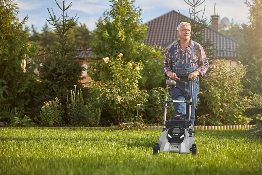 self-propelled electric lawn mower