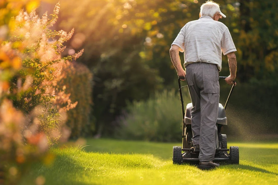 self-propelled electric lawn mower